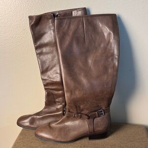 Ralph Lauren Marion Womens Dark Brown Leather Tall Riding Boot Sz 10B